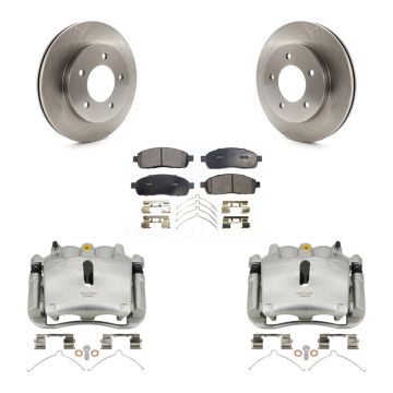 Front Disc Brake Caliper Rotor Ceramic Pad Kit For 2004 Ford F-150 4WD With 5 Lug Wheels KC8-100519T