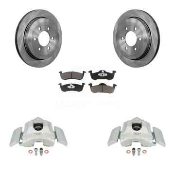 Rear Brake Caliper Rotor Ceramic Pad Kit For 2007-2017 Ford Expedition Lincoln Navigator KC8-100522C