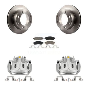 Rear Brake Caliper Rotor & Ceramic Pad Kit For Ford Excursion With Forward Mount KC8-100523C