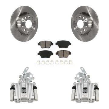 Rear Disc Brake Caliper Rotor And Semi-Metallic Pad Kit For Volkswagen Jetta Beetle Golf KC8-100523S