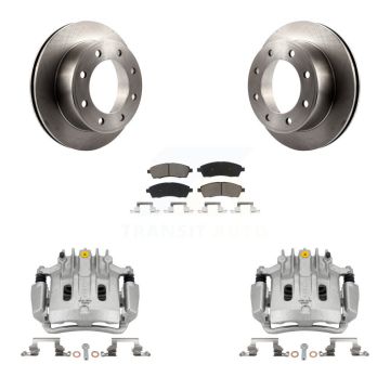 Rear Disc Brake Caliper Rotors Ceramic Pad Kit For Ford F-350 Super Duty F-250 Excursion KC8-100524C