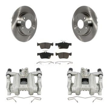 Rear Disc Brake Caliper Rotors And Semi-Metallic Pads Kit For Honda Civic KC8-100525P