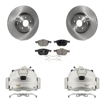 Front Brake Caliper Rotors Ceramic Pad Kit For 14 Ford Transit Connect 104.8" wheel base KC8-100525T