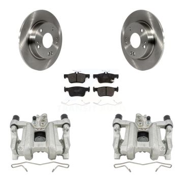 Rear Disc Brake Caliper Rotors And Semi-Metallic Pads Kit For Honda Civic Insight KC8-100526P