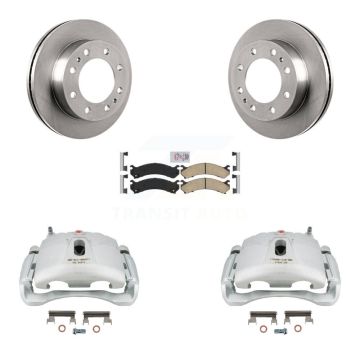 Front Brake Caliper Rotor & Ceramic Pad Kit For Chevrolet GMC Express 3500 Savana Sierra KC8-100528N