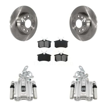 Rear Disc Brake Caliper Rotors Semi-Metallic Pad Kit For 2010-2013 Audi A3 DIESEL engine KC8-100528S