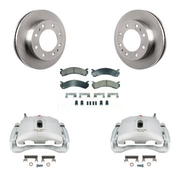 Front Brake Caliper Rotor & Ceramic Pad Kit For Chevrolet GMC Express 3500 Savana Sierra KC8-100529N