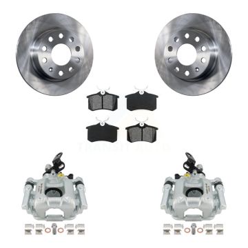 Rear Disc Brake Caliper Rotors And Semi-Metallic Pads Kit For Volkswagen Jetta Beetle KC8-100529S