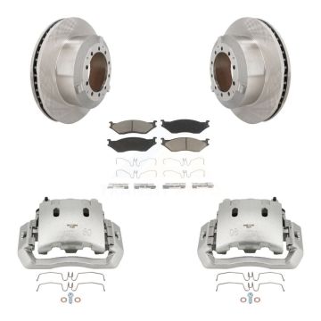 Rear Brake Caliper Rotor & Ceramic Pad Kit For Ford F-450 Super Duty F-550 International KC8-100530C