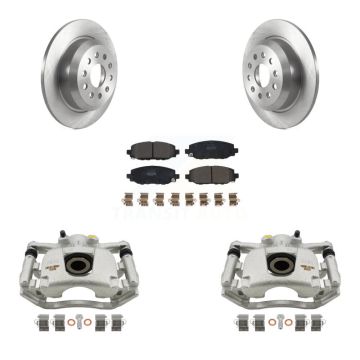 Rear Disc Brake Caliper Rotors Semi-Metallic Pad Kit For 2018-2020 Jeep Wrangler Rubicon KC8-100530P