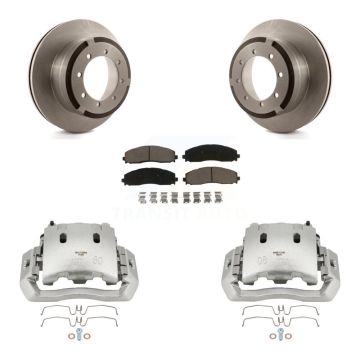 Rear Brake Caliper Rotor And Ceramic Pad Kit For Ford F-450 Super Duty With 8 Lug Wheels KC8-100533C