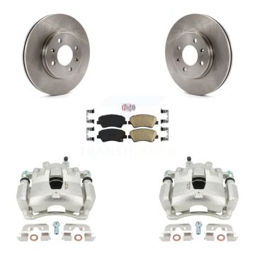 Front Disc Brake Caliper Rotors And Ceramic Pads Kit For Hyundai Accent Kia Rio KC8-100533N