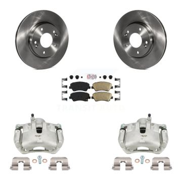 Front Disc Brake Caliper Rotors And Ceramic Pads Kit For 2012 Hyundai Veloster KC8-100534N