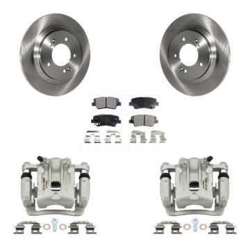 Rear Disc Brake Caliper Rotors And Semi-Metallic Pads Kit For Kia Optima KC8-100534P