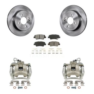 Rear Disc Brake Caliper Rotors And Semi-Metallic Pads Kit For Kia Rio KC8-100534S