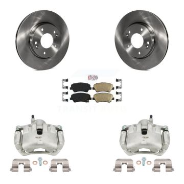 Front Disc Brake Caliper Rotors And Ceramic Pads Kit For 2012 Hyundai Veloster KC8-100535N