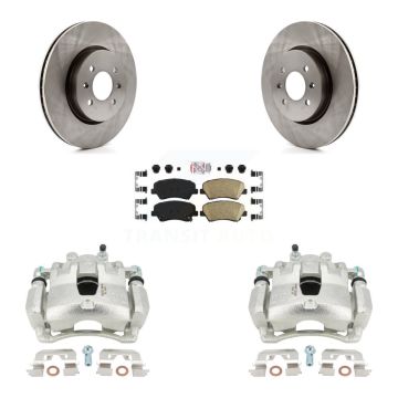 Front Brake Caliper Rotor Ceramic Pad Kit For 2017 Kia Rio LX EX With 14" Factory Wheels KC8-100536N