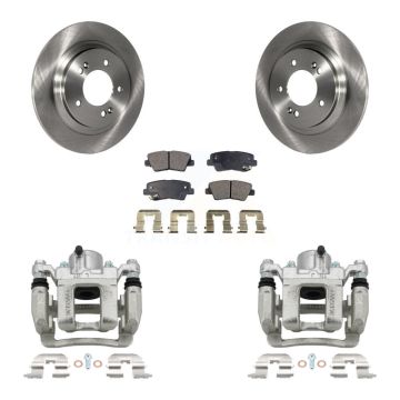Rear Disc Brake Caliper Rotors And Semi-Metallic Pads Kit For Hyundai Sonata KC8-100537P