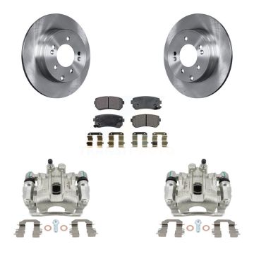 Rear Brake Caliper Rotor & Semi-Metallic Pad Kit For 2015-2016 Hyundai Sonata GAS engine KC8-100538P