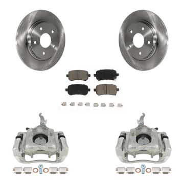 Rear Disc Brake Caliper Rotors And Ceramic Pads Kit For 2009-2011 Dodge Journey KC8-100539C