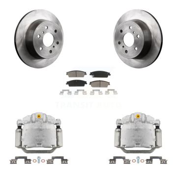 Rear Brake Caliper Rotor & Ceramic Pad Kit For Chevrolet GMC Sierra 1500 Silverado Tahoe KC8-100540C