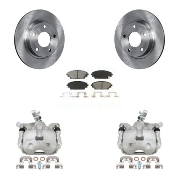 Rear Brake Caliper Rotor And Semi-Metallic Pad Kit For 2014-2016 Mazda 3 Sport 2.5L/2.0L KC8-100540S
