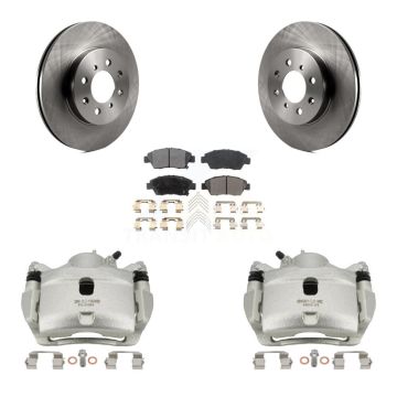 Front Disc Brake Caliper Rotors And Ceramic Pads Kit For 2014 Honda Fit LX Sport DX KC8-100541T