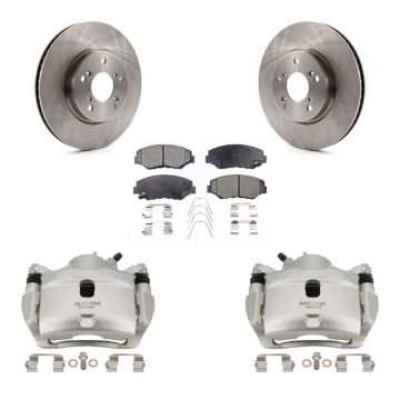 Front Disc Brake Caliper Rotors And Ceramic Pads Kit For Honda Civic KC8-100542T
