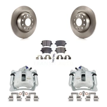 Rear Disc Brake Caliper Rotors And Semi-Metallic Pads Kit For Volkswagen Tiguan CC KC8-100543P