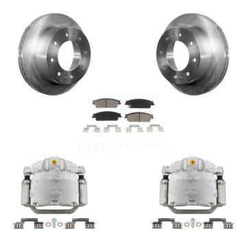 Rear Disc Brake Caliper Rotor & Ceramic Pad Kit For 2011 Chevrolet Silverado 1500 Hybrid KC8-100546C