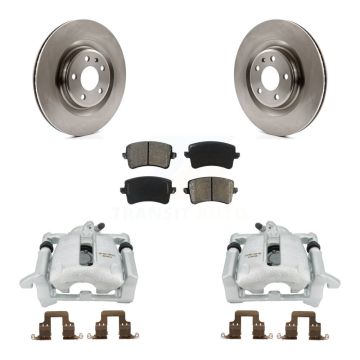 Rear Disc Brake Caliper Rotors And Semi-Metallic Pads Kit For 2012 Audi A5 Quattro KC8-100548S