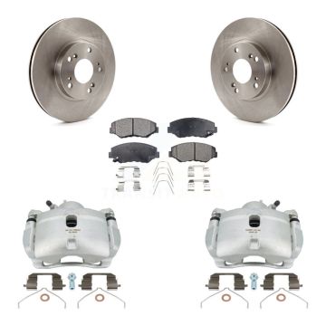 Front Disc Brake Caliper Rotors And Ceramic Pads Kit For 2002-2004 Honda CR-V KC8-100548T