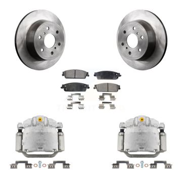 Rear Brake Caliper Rotor & Semi-Metallic Pad Kit For Chevrolet GMC Sierra 1500 Silverado KC8-100549P
