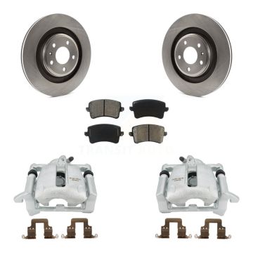Rear Disc Brake Caliper Rotors And Semi-Metallic Pads Kit For Audi A4 Quattro KC8-100549S