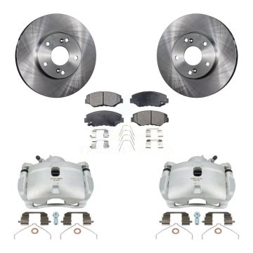 Front Disc Brake Caliper Rotors And Ceramic Pads Kit For 2003-2011 Honda Element KC8-100549T