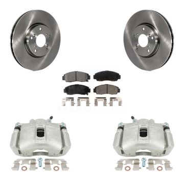 Front Brake Caliper Rotors Ceramic Pad Kit For 2004-2005 Acura TL Automatic transmission KC8-100555T