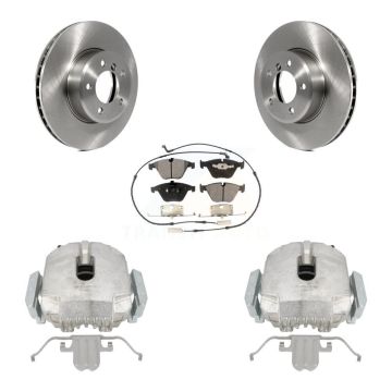 Front Disc Brake Caliper Rotors Ceramic Pad Kit For 2007 BMW 525i Automatic transmission KC8-100556T