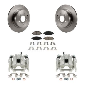 Rear Disc Brake Caliper Rotors And Ceramic Pads Kit For 2008-2012 INFINITI EX35 KC8-100557C