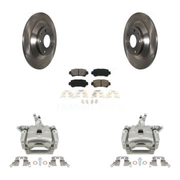 Rear Disc Brake Caliper Rotors And Semi-Metallic Pads Kit For 2013-2015 Mazda CX-5 KC8-100557S