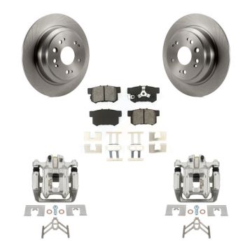 Rear Disc Brake Caliper Rotors And Semi-Metallic Pads Kit For 2012-2015 Honda Crosstour KC8-100559S