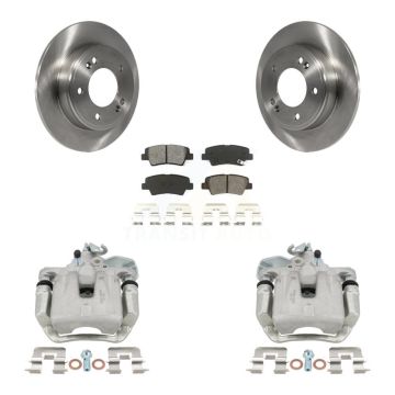Rear Disc Brake Caliper Rotors And Semi-Metallic Pads Kit For 2014-2016 Kia Soul KC8-100560S