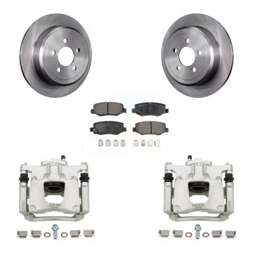 Rear Disc Brake Caliper Rotors And Semi-Metallic Pads Kit For Jeep Liberty Dodge Nitro KC8-100561P