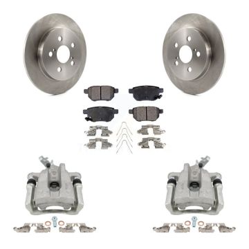 Rear Brake Caliper Rotors & Semi-Metallic Pad Kit For Toyota Corolla Matrix Pontiac Vibe KC8-100562P