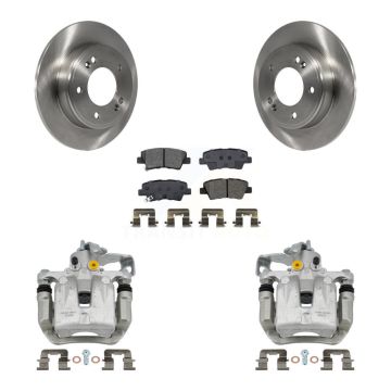 Rear Disc Brake Caliper Rotors And Semi-Metallic Pad Kit For Hyundai Veloster Elantra GT KC8-100563S