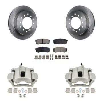 Rear Disc Brake Caliper Rotors And Semi-Metallic Pad Kit For 2010-2014 Toyota FJ Cruiser KC8-100565P
