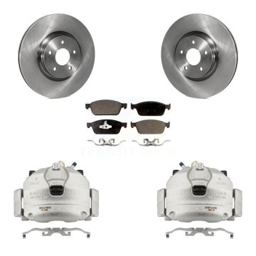 Front Brake Caliper Rotor Ceramic Pad Kit For 13-18 Ford Focus With 320mm Diameter KC8-100565T