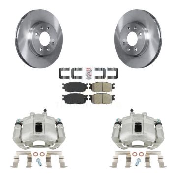 Front Disc Brake Caliper Rotor And Semi-Metallic Pad Kit For Hyundai Accent Kia Rio Rio5 KC8-100566N