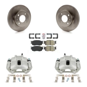 Front Disc Brake Caliper Rotor & Semi-Metallic Pad Kit For 2006 Hyundai Accent Hatchback KC8-100567N