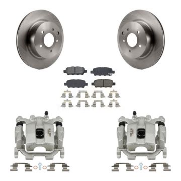 Rear Disc Brake Caliper Rotors And Semi-Metallic Pads Kit For Nissan Maxima KC8-100567S