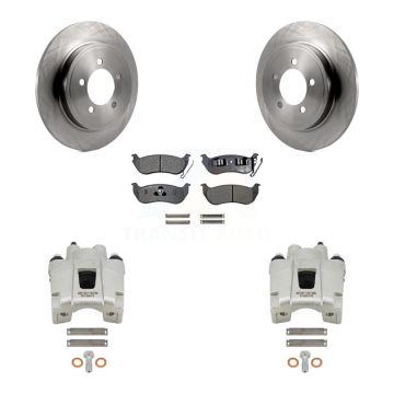 Rear Disc Brake Caliper Rotor Semi-Metallic Pad Kit For Ford Explorer Sport Trac Mercury KC8-100569P